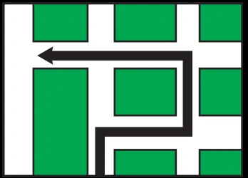 Route to be followed in order to turn left.