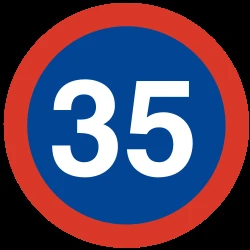 Begin of a minimum speed.