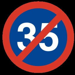 End of the minimum speed.