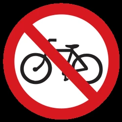 Cyclists prohibited.