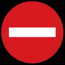 Direction prohibited
(road with one-way traffic).