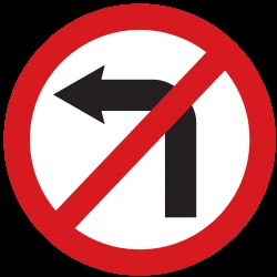 Turning left prohibited.
