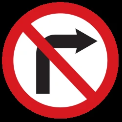 Turning right prohibited.