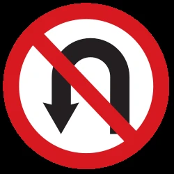 Turning around prohibited (U-turn).