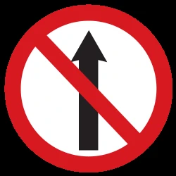 Driving straight ahead prohibited.