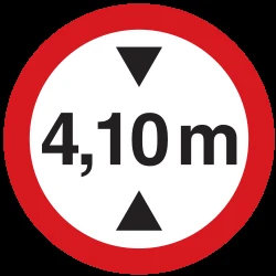 Vehicles higher than indicated prohibited.