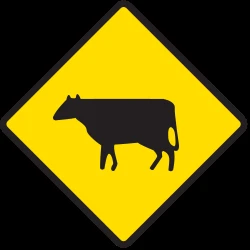 Warning for cattle on the road.