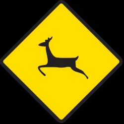 Warning for crossing deer.