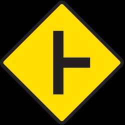 Warning for an uncontrolled crossroad with a road from the right.