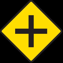 Warning for an uncontrolled crossroad.