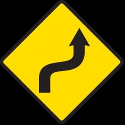 Warning for a double curve, first right then left.