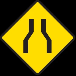 Warning for a road narrowing.