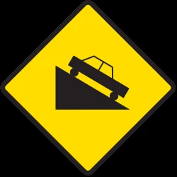 Warning for a steep descent.