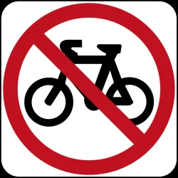 Cyclists prohibited.