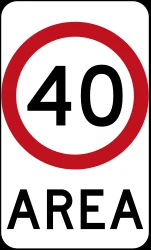 Begin of a zone with speed limit.