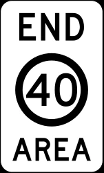 End of the zone with speed limit.
