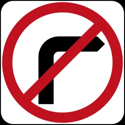 Turning right prohibited.