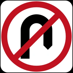 Turning around prohibited (U-turn).