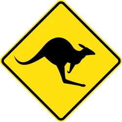 Warning for kangaroos on the road.