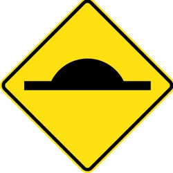 Warning for a speed bump.
