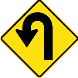 Warning for a U-turn.