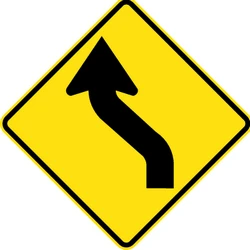 Warning for a double curve, first left then right.