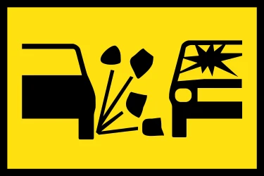 Warning for loose chippings on the road surface.