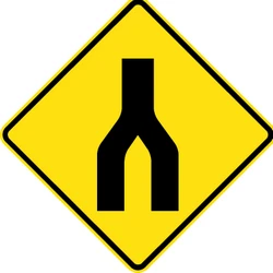 Warning for two roads that merge.
