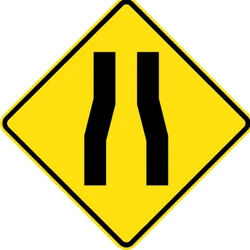 Warning for a road narrowing.