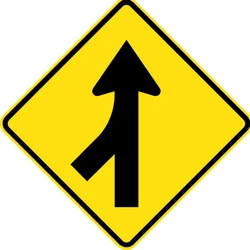 Warning for a side road merging with the main road.