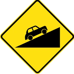 Warning for a steep ascent.