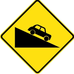 Warning for a steep descent.
