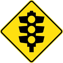 Warning for a traffic light.