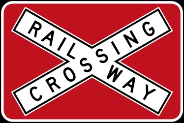 Warning for a railroad crossing with 1 railway.