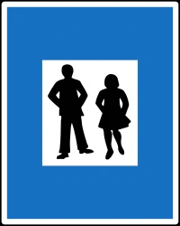 Begin of a zone for pedestrians.