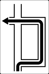 Route to be followed in order to turn left.