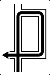 Route to be followed in order to turn left.