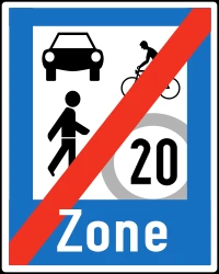 End of the residential area.