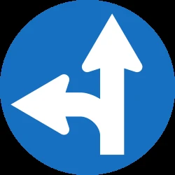 Driving straight ahead or turning left mandatory.