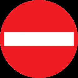 Direction prohibited
(road with one-way traffic).