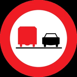 Overtaking prohibited for trucks.