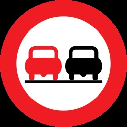 Overtaking prohibited.