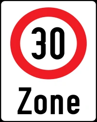 Begin of a zone with speed limit.