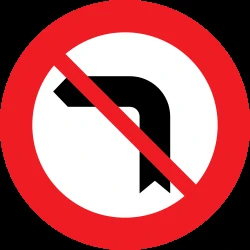 Turning left prohibited.