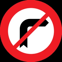 Turning right prohibited.