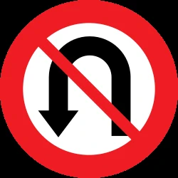 Turning around prohibited (U-turn).