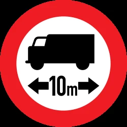 Vehicles longer than indicated prohibited.