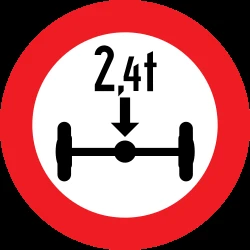 Vehicles with an axle weight heavier than indicated prohibited.