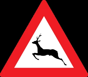 Warning for crossing deer.
