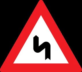 Warning for a double curve, first left then right.